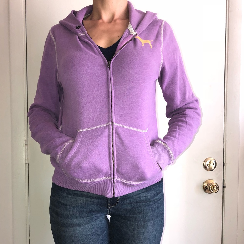 💕🐶VICTORIAS SECRET VS PINK ZIP HOODIE! Lilac